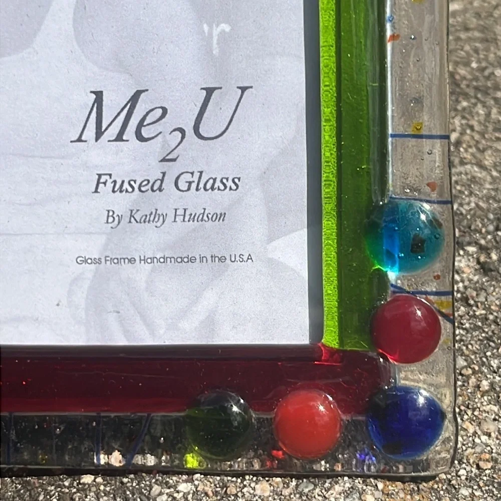 Me 2 U Fused Glass Mardi Gras Table Top Picture Frame by‎ Kathy Hudson